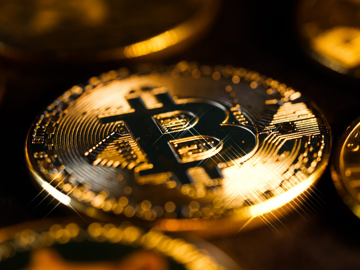 Gold Bitcoin coins